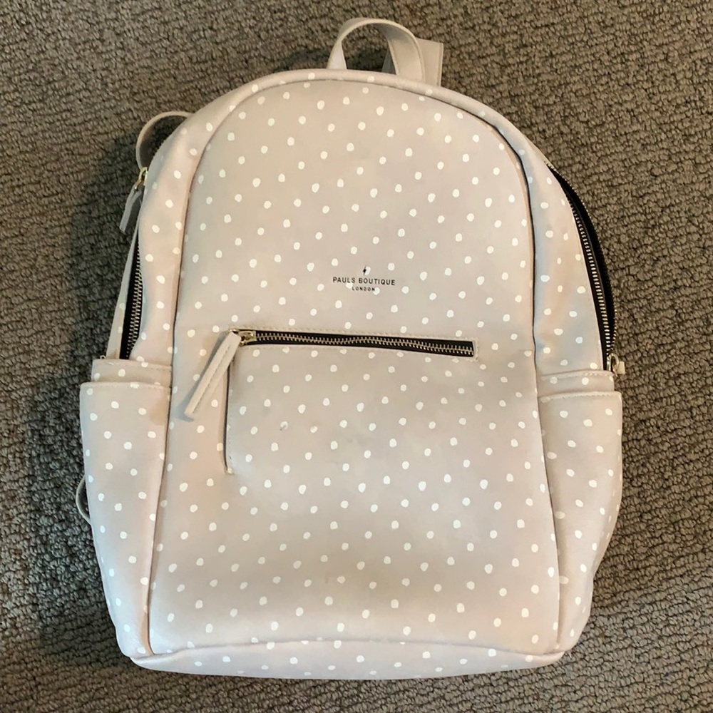 Pauls Boutique London Grey Polka Dot Backpack
